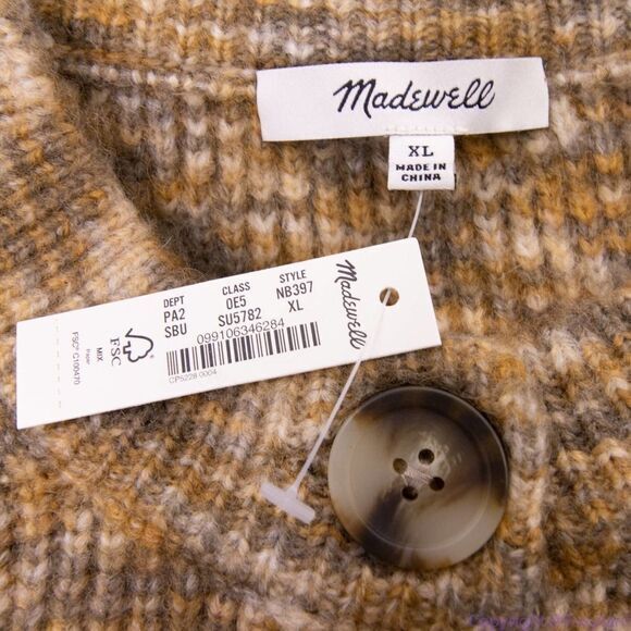 NEW Madewell Space-Dyed Winstead Cardigan Sweater, size XL - Picture 9 of 16